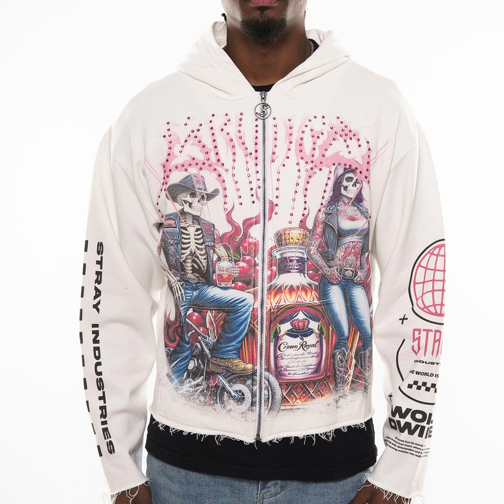 Biker stray full-zip hoodie