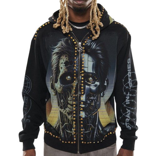 Zombie cyborg stray full-zip hoodie
