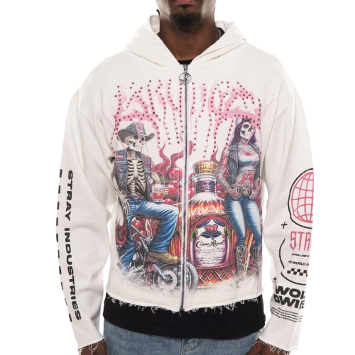 Biker stray full-zip hoodie