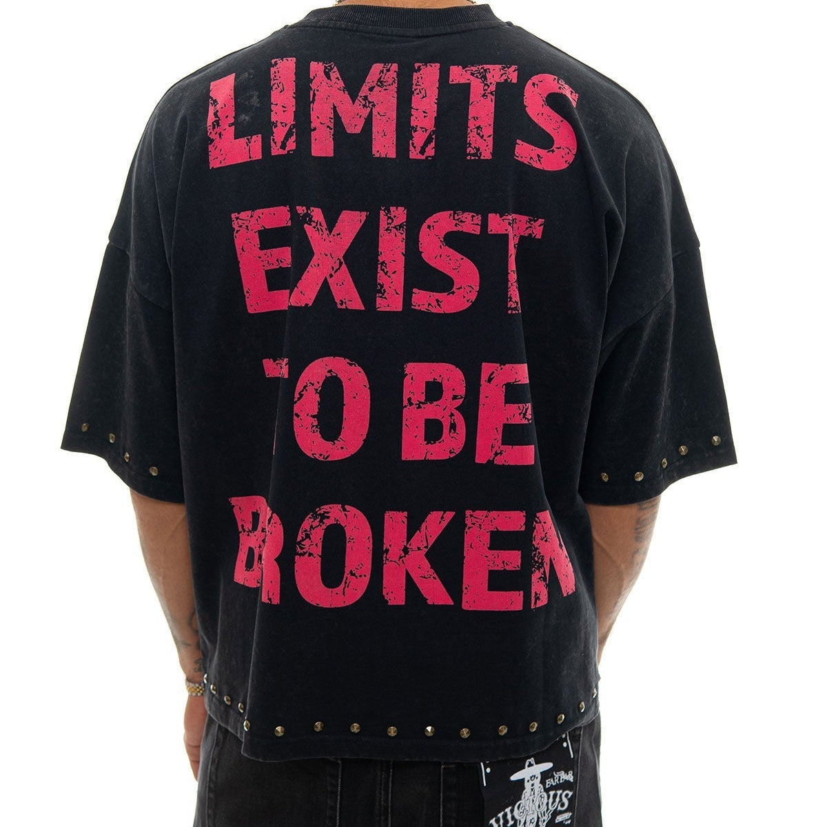 Stray push boundaries wide & crop fit tee