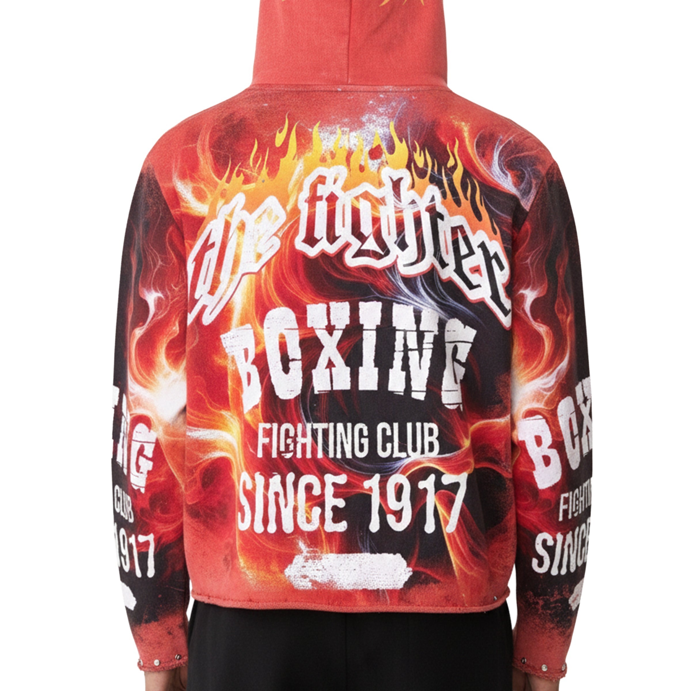 Fighter skull zipper hoodie