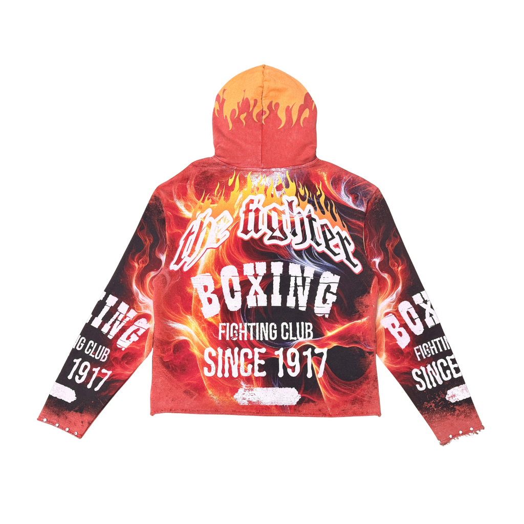 Fighter skull zipper hoodie