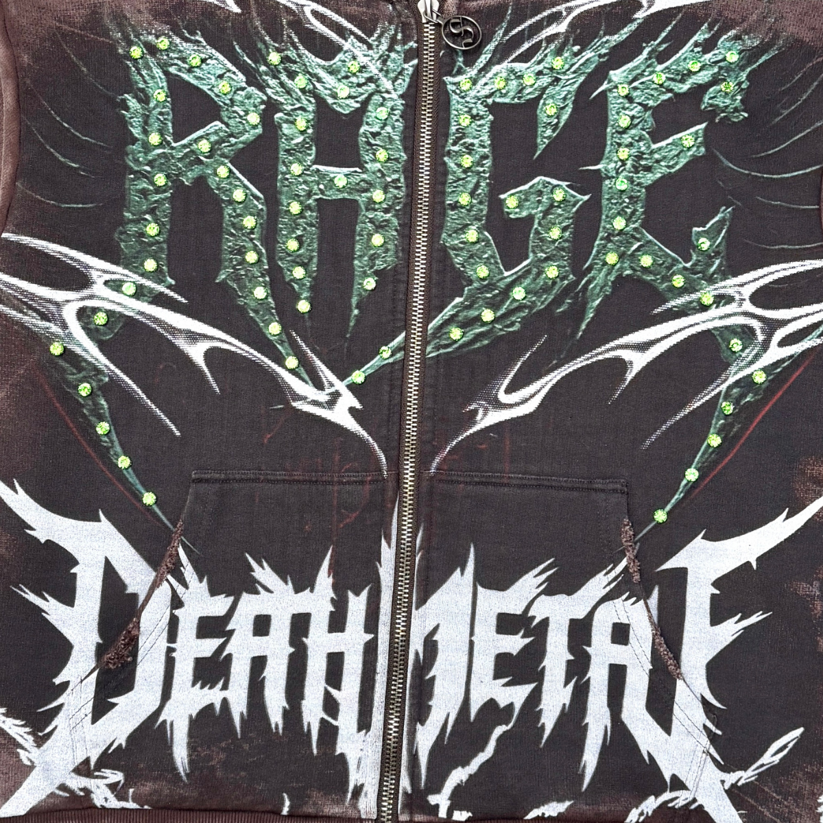 Rage deathmetal zipper hoodie